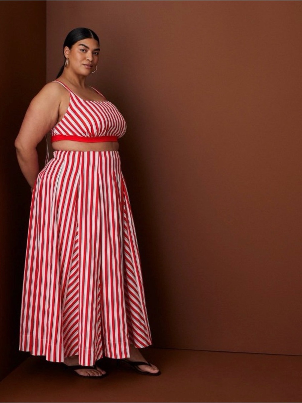 Rosie ASSOULIN Red & White Striped Bralette Top and skirt